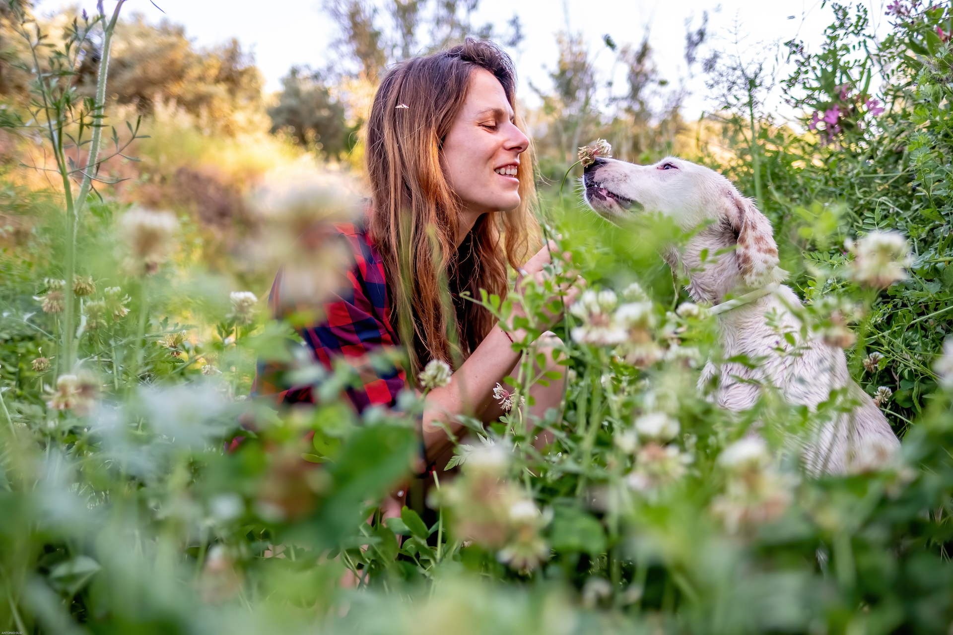 Frau mit Hund