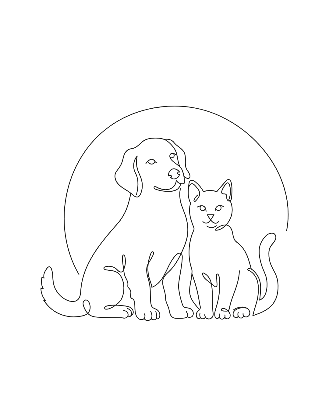 Hund und Katze, Illustration